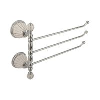 OLIVIA Полотенцедержатель тройной поворотный, L37 cм, керамика белая с декором платина, хром 17560 — фото 1, Полотенцедержатели