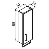 Шкафчик ORKA Salerno 30 подвесной, цвет Sardinia, ручка золото 3005749 — фото 7, Шкафы для ванной