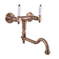 MK501.5/29SM MORAVA RETRO - смеситель кухонный настенный, ЦВЕТ БРОНЗА — фото 1, Смесители для кухни