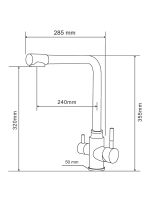 Orange Boni M15-008b смеситель для кухни однорычажный с каналом для питьевой воды, черный — фото 1, Смесители для кухни