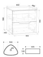 Orange Line Li-60TuwMDF+B07-500W тумба с раковиной подвесная 60 см, белый Li-60TuwMDF+B07-500W — фото 1, Тумбы с раковиной