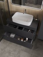 Товар: Orange Line Li-100TugMDF+B07-600W тумба с раковиной подвесная 100 см, графит/белый Li-100TugMDF+B07-600W - фото 4 Orange Line Li-100TugMDF+B07-600W тумба с раковиной подвесная 100 см, графит/белый Li-100TugMDF+B07-600W — фото 4, Тумбы с раковиной