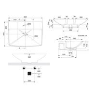 Раковина Scarabeo KYLIS накладная с переливом с одним отверстием цвет белый арт-8046/R — фото 3, Раковины накладные