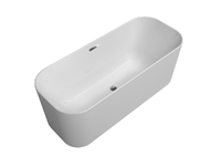 Ванна, Villeroy&Boch, Finion, ширина, мм-1700, глубина, мм-700, высота, мм-633, водоизмещение (л)-221, тип установки-отдельностоящий, форма-прямоугольная, панель-есть, слив-перелив-в комплекте, цвет крышки слива-хром, диаметр слива, мм-52, материал-Quaryl, пульт дистанционного управления для функции "Emotion"-необходимо заказать, цвет-альпийский белый/хром арт-UBQ177FIN7A100V401 — фото 1, Акриловые ванны