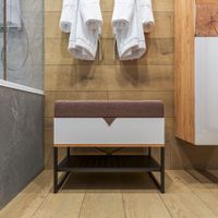 Товар: Банкетка Бриклаер Форест белая, 60 см 4627125416804 - фото 1 Банкетка Бриклаер Форест белая, 60 см 4627125416804 — фото 1, Комоды и тумбы для ванной комнаты