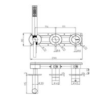 Товар: Смеситель термостат Bossini Nobu для ванны и душа встраиваемый внешняя часть на 2 потребителя с душевым гарнитуром цвет сталь нержавеющая арт-INZ227.075 - фото 2 Смеситель термостат Bossini Nobu для ванны и душа встраиваемый внешняя часть на 2 потребителя с душевым гарнитуром цвет сталь нержавеющая арт-INZ227.075 — фото 2, Смеситель для душа