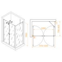 Душевой уголок RGW PA-144B (PA-104B+Z-050-2B+O-204B) 1200x800 060814428-14 — фото 1, Прямоугольные душевые уголки