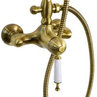 OXFORD Душевой настенный гарнитур (см-ль д/душа/колонна RETRO/верхн.душ/шланг/ручной душ),бронза 32573 — фото 3, Душевые гарнитуры