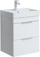 Тумба с раковиной Aquanet Ирис new 50 (Ирис Т) подвесная 2 ящ. цв. белый глянец арт-00367336 — фото 1, Тумбы с раковиной