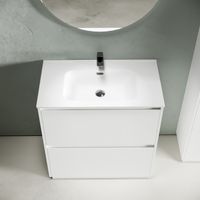 Тумба под раковину SANCOS Libra Floor напольная, 790х450х840, c двумя ящиками оснащенными доводчиками, белый глянец , арт. арт-LB80FW — фото 2, Тумбы под раковину