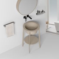 Товар: Консоль с керамической раковиной ABBER Bequem AC2130MK хаки матовый - фото 3 Консоль с керамической раковиной ABBER Bequem AC2130MK хаки матовый — фото 3, Консоли для раковины