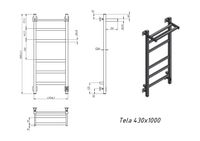Полотенцесушитель электрический Grota Tela 430х1000 белый Tela 430х1000 RAL9016 EL — фото 4, Электрические полотенцесушители