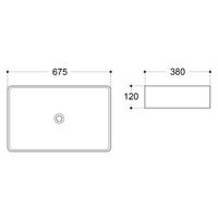 Раковина-чаша Azario 675х380х120 накладная, прямоугольная, черный матовый арт-AZ-2250-MB — фото 3, Раковины накладные