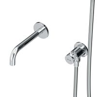 FB85A3RH40 X-Joy, набор: встроеный см-ль, излив, прямоуг.верхний душ 300х210мм, ручн.душ, хром — фото 7, Встраиваемые душевые комплекты