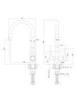 Agger Elegant смеситель для кухни однорычажный с каналом для питьевой воды и гибким изливом, черный матовый арт-A3230344 — фото 2, Смесители для кухни