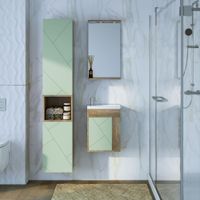 Зеркало Бриклаер КРИСТАЛЛ 40 см, дуб гранж песочный 4627125417030 — фото 3, Зеркала в ванную комнату