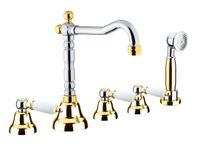 Товар: Смеситель на борт ванны Fiore COLONIALE 02CO0607, хром/золото - фото 1 Смеситель на борт ванны Fiore COLONIALE 02CO0607, хром/золото — фото 1, Смесители на борт ванны