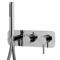 Смеситель для душа, Fima Carlo Frattini, Spillo Up, тип открывания воды-однорычажный, монтаж-настенный встраиваемый, отверстия для монтажа-3, ручной душ-есть, длина шланга, мм-1500, внутренняя часть-необходимо заказать, цвет-хром арт-F3049NX2CR — фото 1, Смеситель для душа