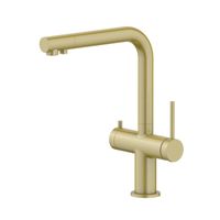 ЕВРОПА смеситель для кухни с подключением к фильтру питьевой воды, шлиф. золото арт-AQ1385BG — фото 1, Смесители для кухни