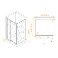Душевой уголок RGW PA-44B (PA-02B + Z-050-1B) 1000x900 41084409-014 — фото 1, Душевые уголки