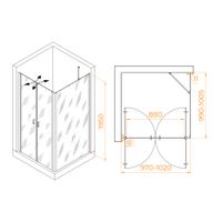 Душевой уголок RGW PA-134B (PA-104B+Z-050-2B+O-204B) 1000x1000 060814400-14 — фото 1, Душевые уголки