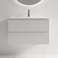 Тумба подвесная SANCOS Snob R 790х390х500, c двумя ящиками оснащенными доводчиками, Bianco, арт.SNR80/39W — фото 1, Тумбы под раковину