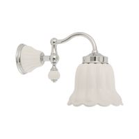 OLIVIA Светильник настенный, плафон керамика белая, хром 17504 — фото 1, Светильники в ванную