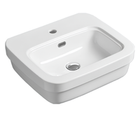 Раковина SIMAS EVOLUTION подвесная с одним отверстием цвет белый EVO15 — фото 1, Раковины подвесные