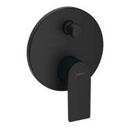 Смеситель для душа, Hansgrohe, Rebris E, тип открывания воды-однорычажный, тип регулирования воды-керамический картридж, монтаж-настенный встраиваемый, отверстия для монтажа-1, внутренняя часть-необходимо заказать, дивертер с переключателем вакуумного типа, со встроенной защитной комбинацией EN 1717, цвет-черный матовый арт-72469670 — фото 1, Встраиваемые смесители для душа