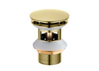 сливной набор для раковины Push-open с переливом, крышка круглая, полир. Золото арт-AQ6002PG — фото 6, Донные клапаны