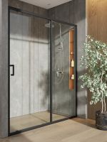 Товар: Orange душевое ограждение в нишу с раздвижной дверкой, матовый черный арт-E02-160TB - фото 3 Orange душевое ограждение в нишу с раздвижной дверкой, матовый черный арт-E02-160TB — фото 3, Раздвижные душевые двери