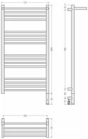 Полотенцесушитель электрический Сунержа Богема 3.1 с полкой 1000х500 МЭМ правый Шампань арт-020-6007-1050 — фото 3, Электрические полотенцесушители