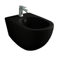 Биде Artceram File 2.0 подвесной с одним отверстием saniglaze цвет черный матовый арт-FLB003 17 00 — фото 1, Биде подвесные