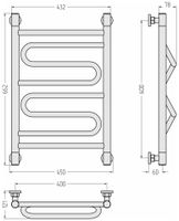 Полотенцесушитель водяной Сунержа Элегия+ 600х400 Тёмный титан муар арт-15-0205-6040 — фото 2, Водяные полотенцесушители