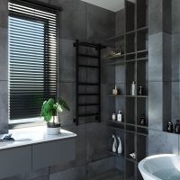 Полотенцесушитель электрический Grota Tela 430х1200 черный Tela 430х1200 RAL9005 EL — фото 2, Электрические полотенцесушители