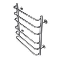 Полотенцесушитель водяной AZARIO FERRARA 500/600 6 секций, нижнее/диагональное подключение, 1/2", хром арт-AZ09156 — фото 2, Водяные полотенцесушители