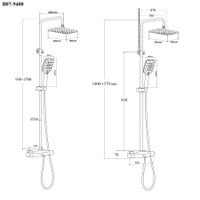 BOND B07-9400 Душевая стойка с термостатом, тропическим душем и смесителем с изливом — фото 11, Душевые стойки