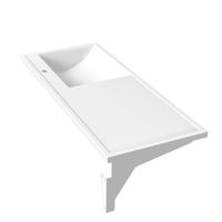 Раковина Azario Paola Magenta 1200 R правосторонняя, литьевой мрамор, белый арт-CS00078452 — фото 3, Раковины встраиваемые сверху