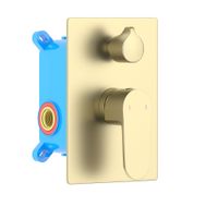 AQ1246BG ОБЕРОН смеситель для ванны 2 режима (внешняя и скрытая часть), шлиф. золото — фото 1, Смеситель для душа