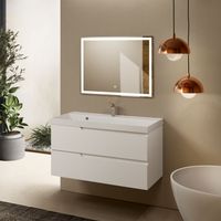 "S3" тумба под умывальник подвесная 100 см., цвет белый глянец. арт-AQM900310WH — фото 2, Тумбы под раковину