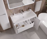 Товар: Тумба напольная "АДЕЛЬ-90 см" с 2-я ящ. белая (ум. Aдель-90) 109004 - фото 2 Тумба напольная "АДЕЛЬ-90 см" с 2-я ящ. белая (ум. Aдель-90) 109004 — фото 2, Тумбы под раковину