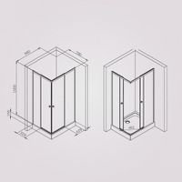 X-joy душевое огражд прямоугольн.,раздвиж.двери 100x80 хром мат.,стекло прозр арт-W94G-403-100280-MT1K — фото 7, Прямоугольные душевые уголки