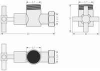 Вентиль Вентиль Сунержа угловой крест (G 1" НР х G 3/4" НГ) Матовый белый 30-1304-0134 — фото 2, Комплектующие для полотенцесушителей