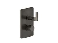 Смеситель для душа, Gessi, Inciso, тип открывания воды-однорычажный, тип регулирования воды-термостатический картридж, тип установки-встраиваемый, внутренняя часть-необходимо заказать, цвет-Brushed Brass PVD, с подключением на 1/2", фильтрами, вентилем с керамическими дисками, на две позиции на 1/2" арт-58134.727 — фото 2, Смеситель для душа