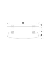 Полочка COLOMBO DESIGN LAND B2816 стеклянная цвет хром — фото 2, Полки