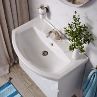 Товар: Подвесная тумба 76 см с одним ящиком в белом цвете, с умывальником ROD01071 - фото 5 Подвесная тумба 76 см с одним ящиком в белом цвете, с умывальником ROD01071 — фото 5, Тумбы с раковиной