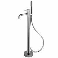 Смеситель для ванны, Fima Carlo Frattini, Spillo Up, тип открывания воды-однорычажный, монтаж-напольный, отверстия для монтажа-1, вынос излива, мм-254, в комплекте-ручной душ, шланг,мм-1500, переключатель, внутренняя часть-необходимо заказать, цвет-хром арт-F3034/6CR — фото 1, Смеситель для ванны