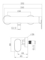 Agger Sweet смеситель для душа однорычажный, хром глянцевый арт-A2720000 — фото 2, Смесители для душа без лейки
