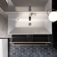 "S1" Тумба под умывальник подвесная 100 см., цвет бежевый. арт-AQM900110BG — фото 2, Тумбы под раковину