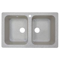 Кухонная мойка AZARIO Alba 780x490x190 двойная, искусственный мрамор, сифон в комплекте, цвет песочный арт-CS00105218 — фото 4, Кухонные мойки